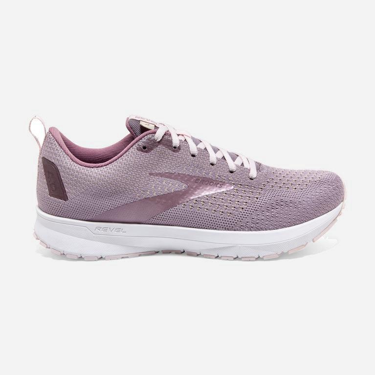 Brooks Women's Revel 4 Road Running Shoes Singapore - MediumPurple/Almond/Metallic/Primrose (92083-Q